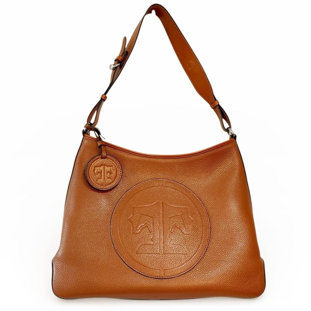 Tucker Tweed Equestrian Manor Tote Signature Logo Shoulder Bag Chestnut